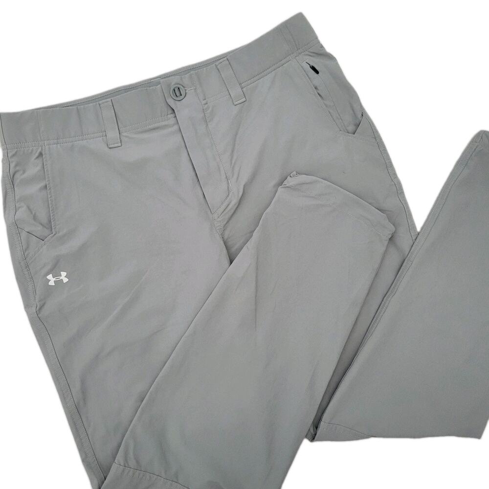 Under Armour Golf Pants Gray Performance Stretch Flat Athletic Mens 34 x 30
